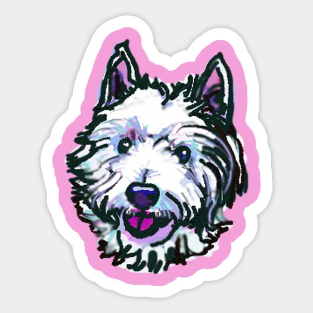 The happy Westie Love of My Life ! Sticker by lalanny